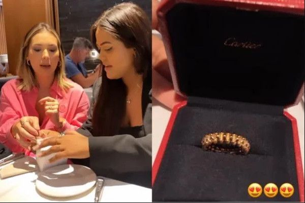  Virgínia é Zé Felipe dão anel de marca de luxo para Camila Loures; confira o preço da jóia